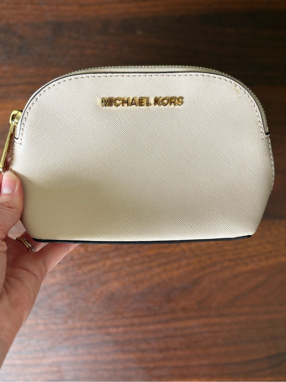 Michael Kors Blush Pink Saffiano Leather Cosmetic Pouch